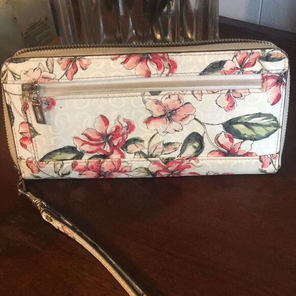 Guess Floral Print Zip Around Wallet - Picture 2 of 5